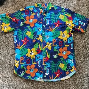 Ralph Lauren Blue Tropical Floral Button-Down Shirt